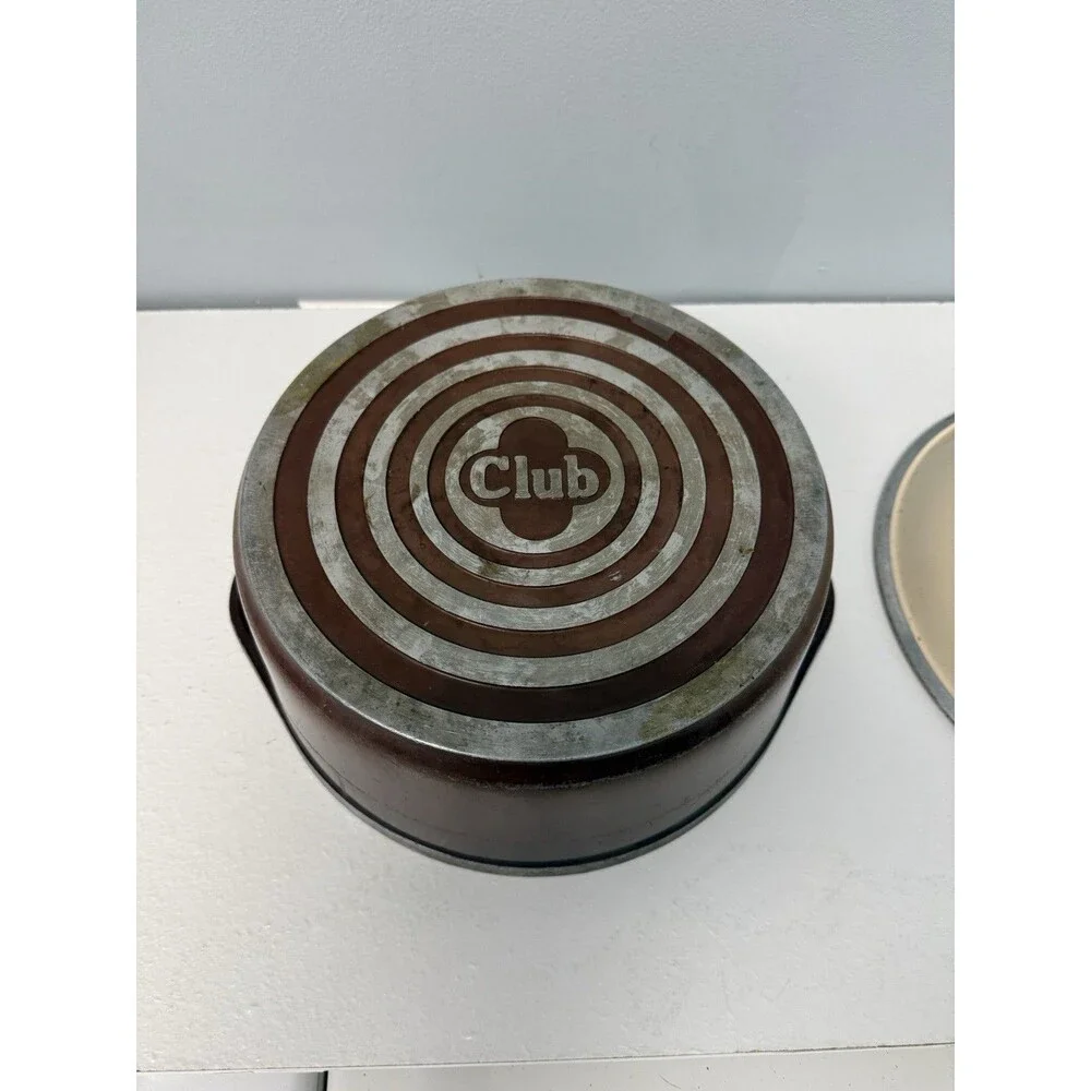Vintage Club Aluminum Dutch Oven Stock Pot Brown Ivory Lid Self Basting ~10
